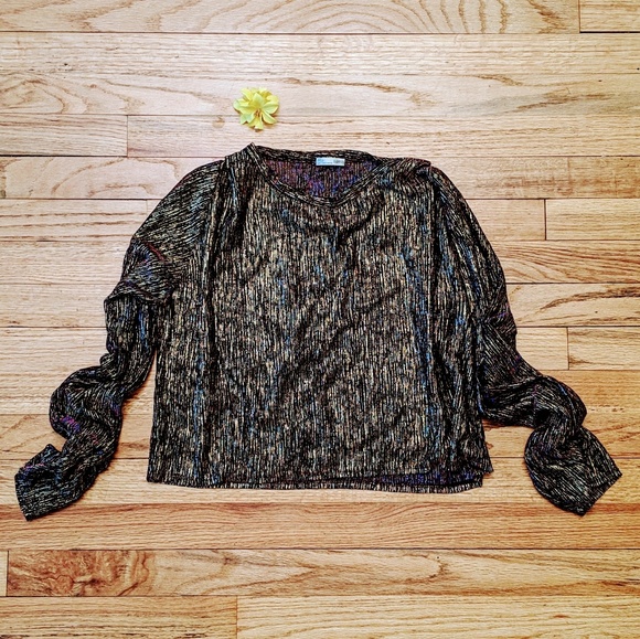 ZARA Sheer Gold Metallic Crop Top - Picture 3 of 6